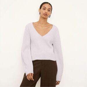 Vince Full Sleeve Fitted V-neck Wool Sweater